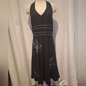 Donna Ricco halter linen blend dress size 12 NWT